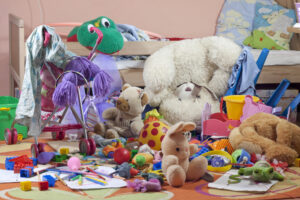 Messy kids room with toys