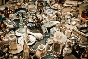 piles of clutter and antiques